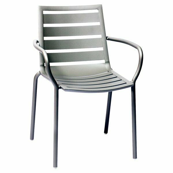 Bfm Seating South Beach Outdoor / Indoor Stackable Aluminum Arm Chair 163DV350TS